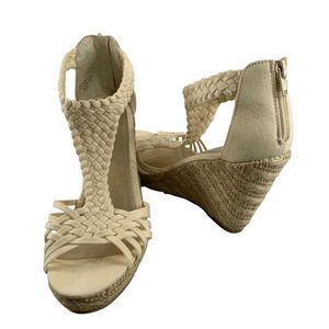 Brash Cream Braided Wedge Sandals